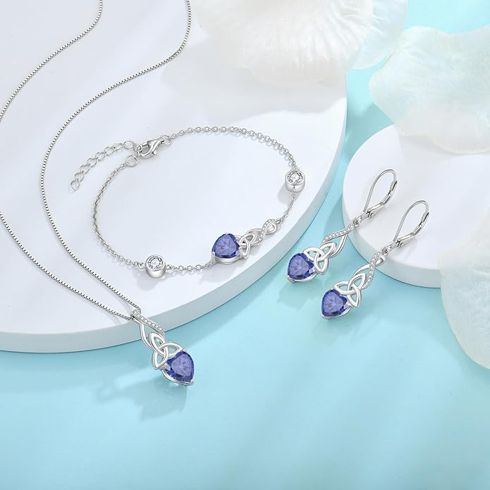 Infinity Celtic Knot Bracelet 925 Sterling Silver Birthstone Bracelet Irish Jewelry Gifts for Women