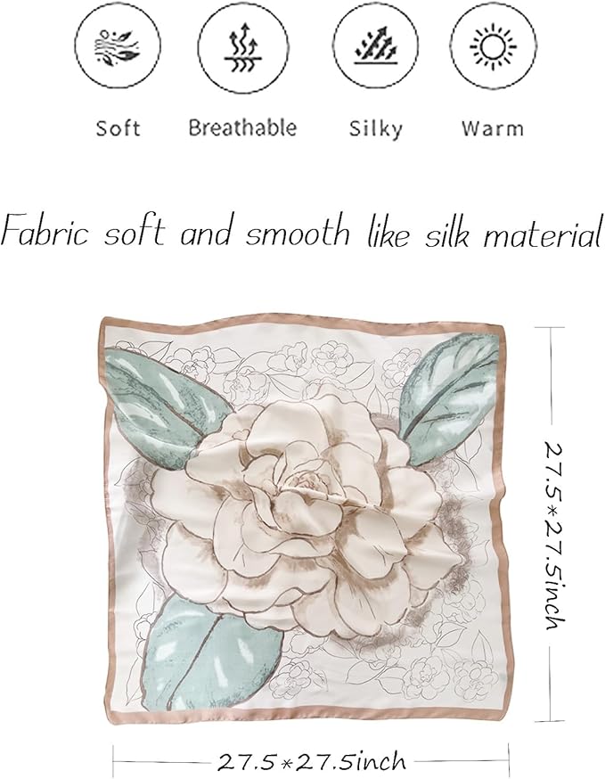 Hioyiwse Satin Bandanas Head Scarf For Women Hair Scarves Accessories Lightweight Fashion Wrap Neck Silk Sleeping Headscarf