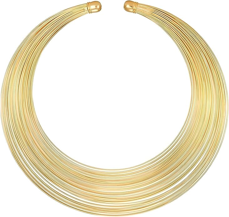 Gold Collar Necklace for Women Trendy African Jewelry Minimalist Statement Choker Metal Jewelry Gifts for Parties, Evenings, and Everyday Wear