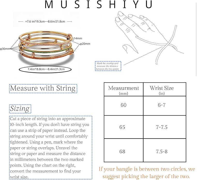 Musishiyu Gold Bracelets for Women Stacking Bangle - 18K Mixed Metal Tri-Color Rolling Interlocking Bands, Cubic Zirconia Fidget Anxiety Jewelry, Valentine's Galentine's Day Gifts (Love, Loyalty, Friendship)