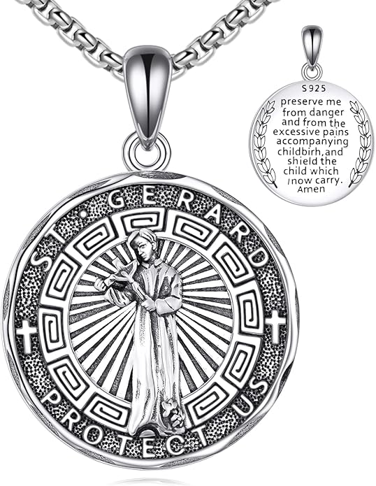 YFN Patron Saint Necklace Sterling Silver Amulet Medal Pendant Religious Protector Jewelry Gifts for Women Men
