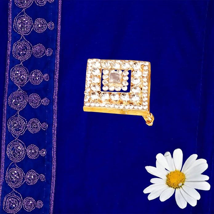 Touchstone Indian Bollywood Handcrafted Designer Jewelry Brooch Lapel Pin in Gold Or Silver Tone for Women.