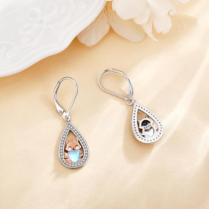 Animal Earrings 925 Sterling Silver Dangle Earrings Leverback Earrings Animal Jewelry for Women