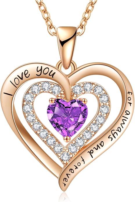 REDBEE Necklaces for Women Birthstone Heart Necklace Jewelry for Wife Girlfriend Woman Necklace
