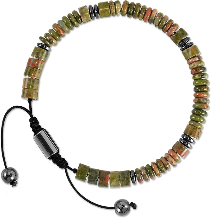 VIBILIA Healing Crystal Bracelets Beaded Bracelets for Men Women Natural Stone Adjustable Bracelets Unique Gifts for Father Son Grandfather Brother Friend