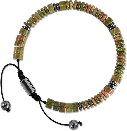 VIBILIA Healing Crystal Bracelets Beaded Bracelets for Men Women Natural Stone Adjustable Bracelets Unique Gifts for Father Son Grandfather Brother Friend