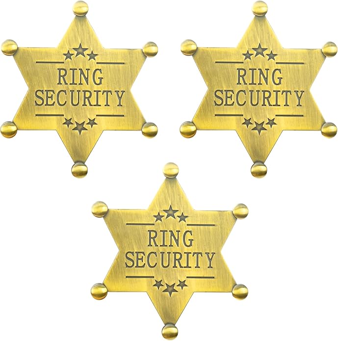 ERDOGLY Metal Ring Security Badge, Ring Bearer Gifts Metal Brooch, Ring Security Wedding Accessories Keepsake for Party, Rehearsal, Boys, Youngs, Security Badges for Wedding Souvenirs