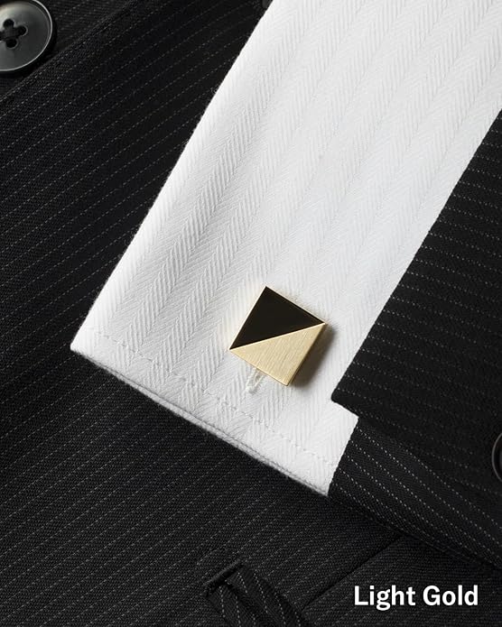 [TAVARAT] Cufflinks for Men Black Silver Tps-056