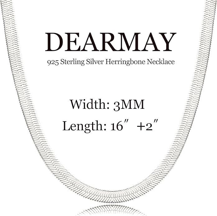 DEARMAY 14K Gold Plated Necklaces for Women, Dainty Gold Herringbone Choker Necklace Thin Layered Snake Chain Jewelry for Gifts