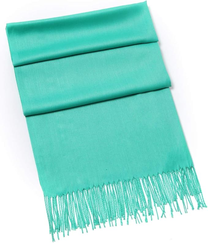 Cindy & Wendy Pashmina Shawls and Wraps Large Scarfs for Women Wedding Party Bridal Long Fashion Solid Shawl Wrap Fringes