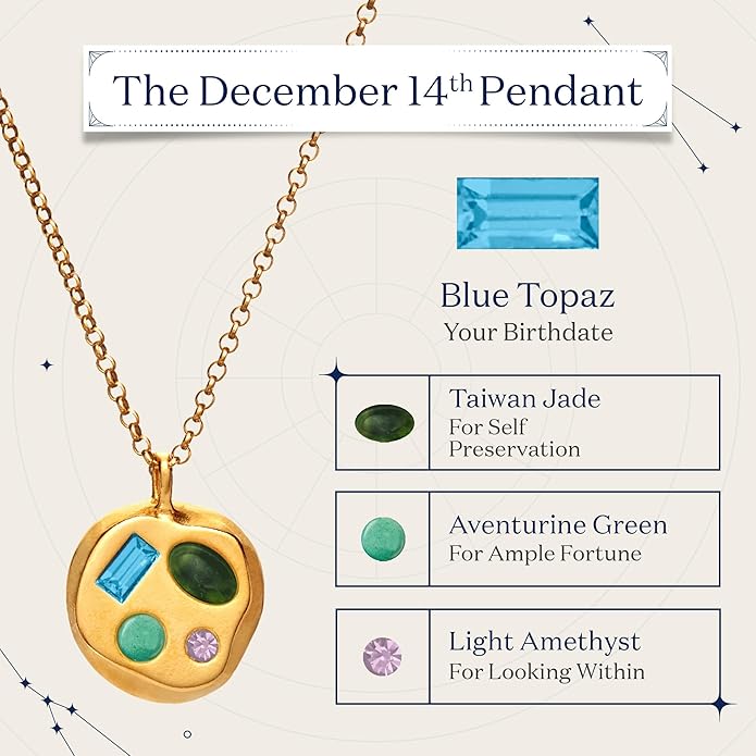 Birthdate 14k Gold Necklace for Women - 16-20in Adjustable 14 Karat Gold Chain with Lobster Clasp - Cadenas de Oro 14k Puro Para Mujer, Ladies Jewelry Birthstone