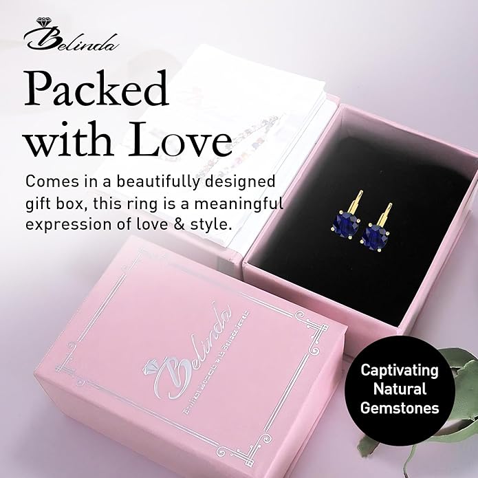 Women’s 14k Solid Gold Drop Dangle Earrings Lever Back Design with Natural Birthstone Gemstones Hypoallergenic Jewelry Collection Ideal Gifts for Wedding Anniversary