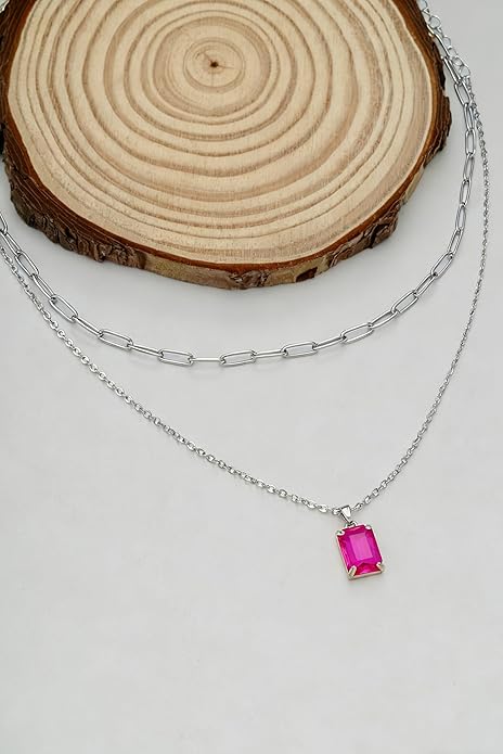 Gold Layered Pendant Necklaces for Women 14k Gold Plated Crystal Choker Necklace Paperclip Rhinestone Necklace Party Prom Jewelry