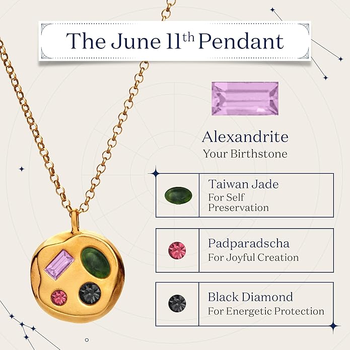 Birthdate 14k Gold Necklace for Women - 16-20in Adjustable 14 Karat Gold Chain with Lobster Clasp - Cadenas de Oro 14k Puro Para Mujer, Ladies Jewelry Birthstone