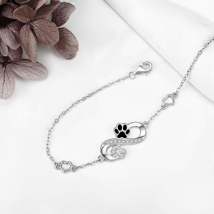Mustard Seed Cross/Paw Print/Butterfly/Sunflower/Compass/Moss Agate Bracelet for Women 925 Sterling Silver Graduation Link Bracelet Jewelry for Women