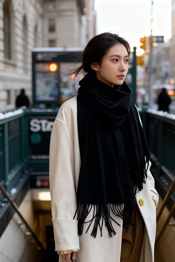 Achillea Warm Cashmere-Feel Winter Scarf – Pashmina Shawl Wrap, Blanket Scarf for Daily Wear, Travel & Cold Weather
