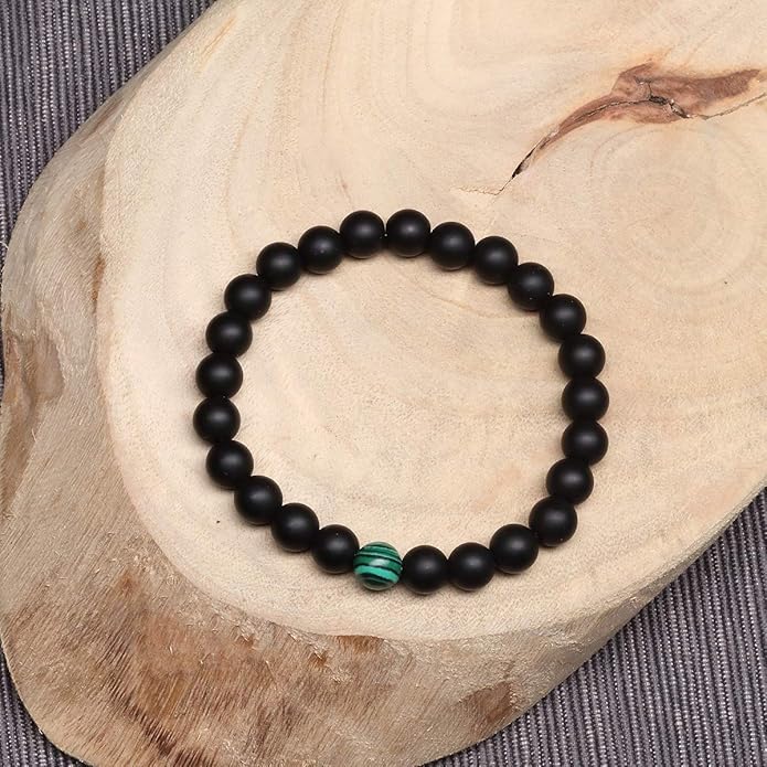 MengPa Mens Beaded Bracelets Couples Matching Bracelet Set Lava Rock Beads for Women Stone Jewelry