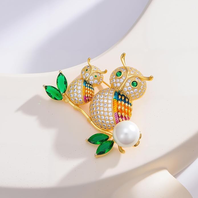 Soumimi Bird Theme Brooch Pin Cute Bird Animal Brooches Accessories Christmas Birthday Gift for Women