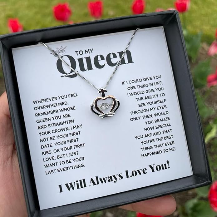 Couples Gifts Necklace To My Soulmate Necklace Birthday Christmas Jewelry Romantic Gifts For My Wife with Message Card Box Personalized Gift Present Pendant for Future Wife Soulmate Girlfriend