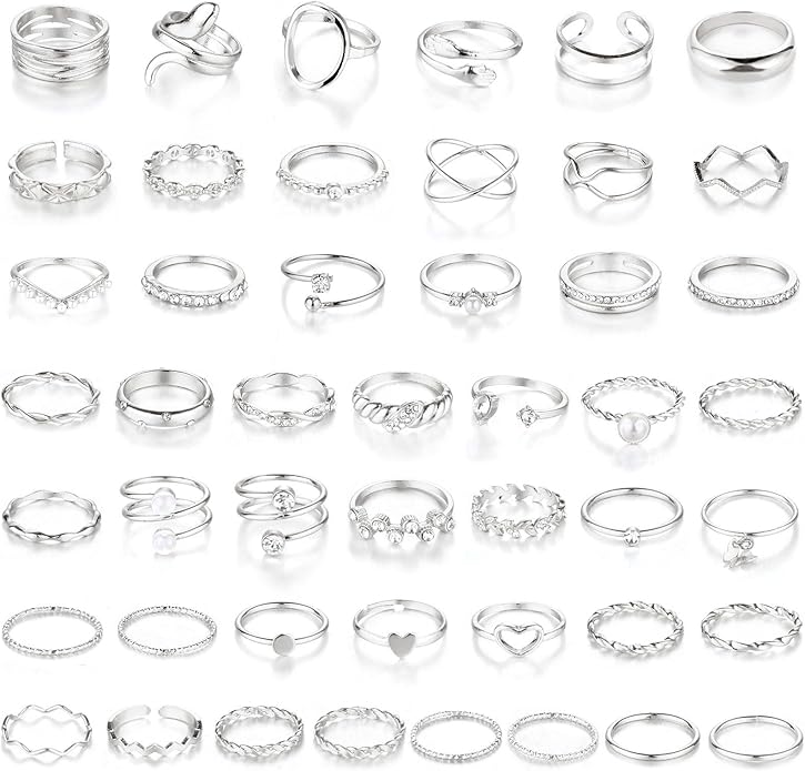 CHICUTIE Gold Knuckle Rings Set For Women Stackable Joint Finger Midi Rings Dainty Cubic Crystal Zirconia Simple Hollow Twist Cute Rings Pack Jewelry Gift