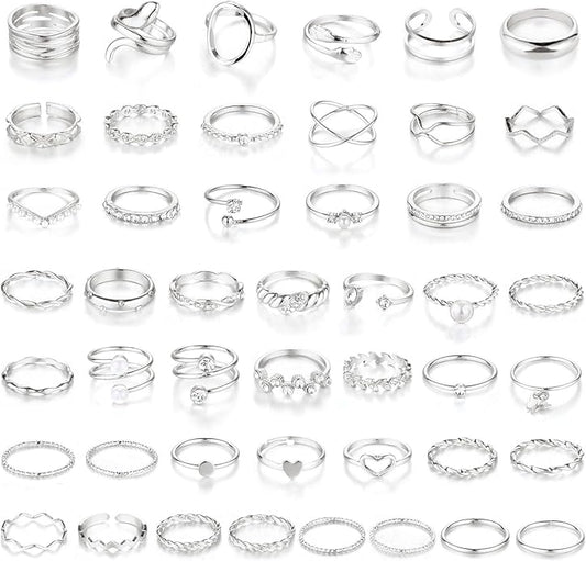 CHICUTIE Gold Knuckle Rings Set For Women Stackable Joint Finger Midi Rings Dainty Cubic Crystal Zirconia Simple Hollow Twist Cute Rings Pack Jewelry Gift