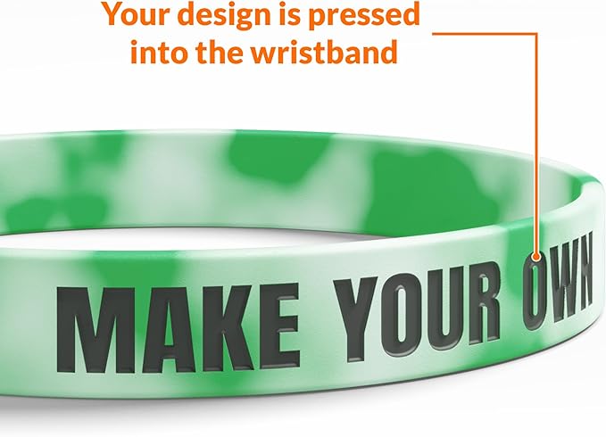 Custom Wristbands For Events, Fundraisers & Promotions | Add Text, Icons, & Logos | Bulk Rubber Bracelets | Classic 1/2” | 100% Silicone