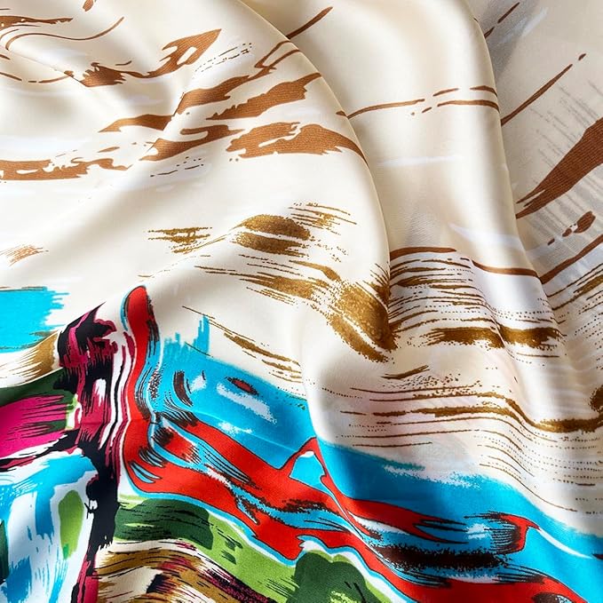Long Silk Like Scarf Lightweight Satin Scarves Large Sunscreen Shawl Wrap for Women