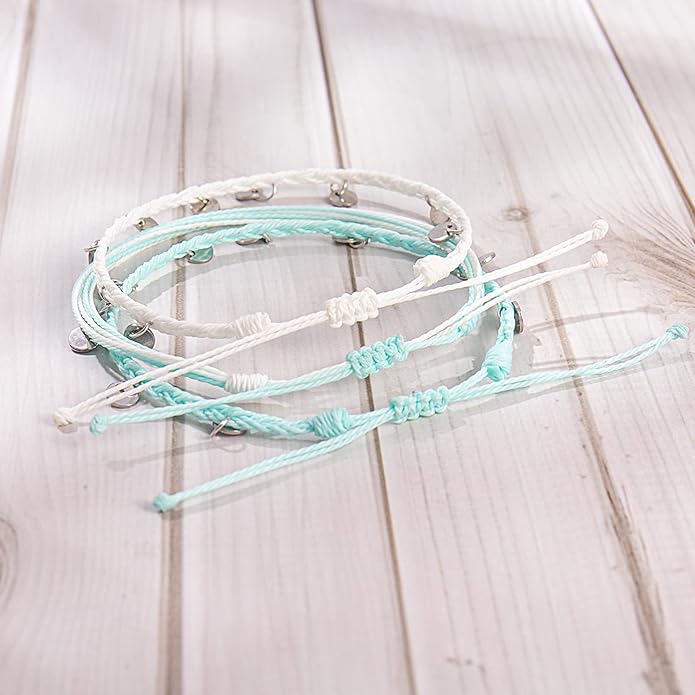 FANCY SHINY String Ankle Bracelets Waterproof Rope Anklets Braided Beach Boho Coin Anklets Cute Friendship Foot Jewelry for Women