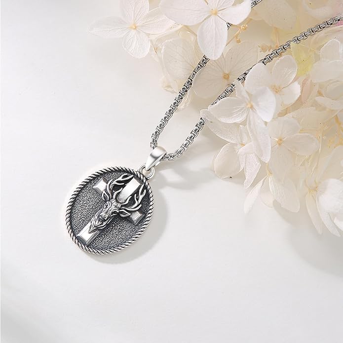 YEESIA Cross Necklace for Men Women 925 Sterling Silver Christian Pendant Religious Jewelry Gift for Men Women.