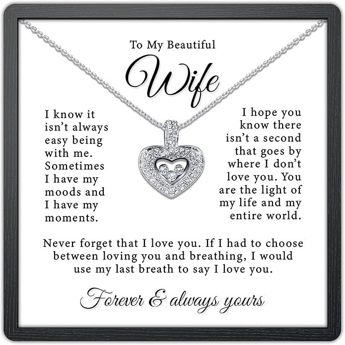 TRYNDI To My Wife Necklace from Husband - Soulmate, Girlfriend, Fiance Gift for Anniversary, Birthday, Christmas, Valentine's Day, Mother's Day - Romantic Wife Christmas Gift ideas