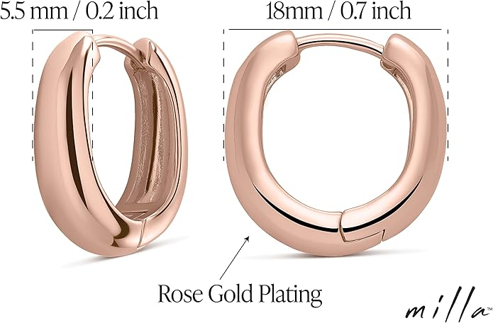 MILLA 14k Gold Huggie Earrings or Sterling Silver Huggie Earrings for Women Multipack & Individuals - Ear Huggers Earrings for Women Trendy Y2K Earrings, Preppy Earrings - Lightweight & Hypoallergenic