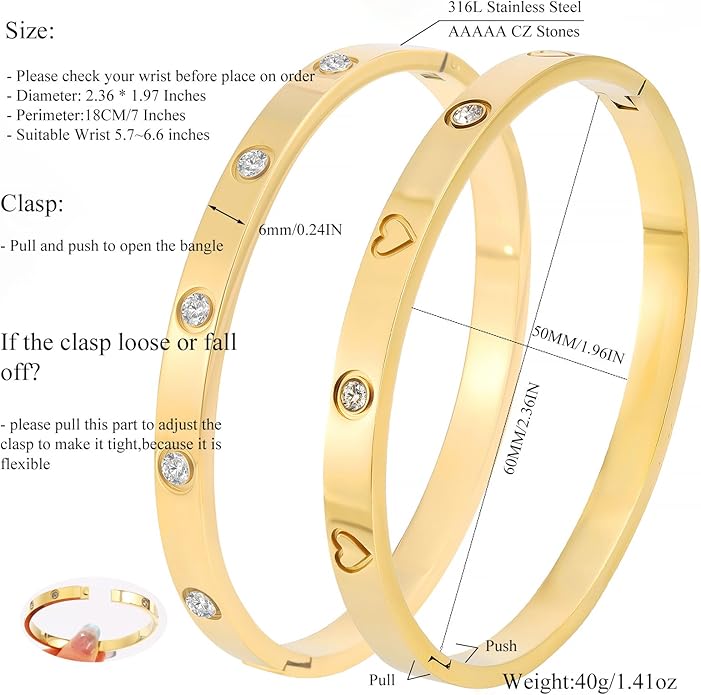 Silver Bangles for Women - Stainless Steel Love & Friendship Bracelet Set with Gift Box | Daily Wear & Party Jewelry