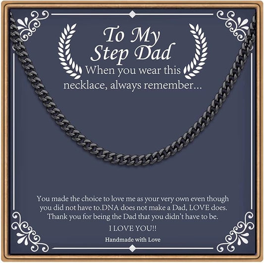 IEFLIFE Gifts for Men - Silver/Black/Gold Chunky Cuban Link Chain for Men, Fathers Day Graduation Gifts for Him Dad Son Grandpa Step Dad Uncle