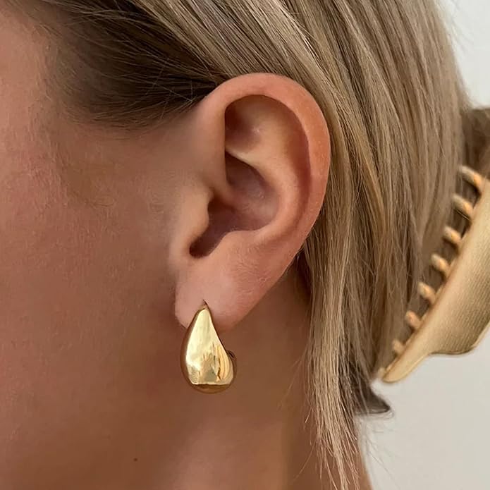 36 Pairs Gold Hoop Earrings Set for Women, Fashion Chunky Gold Hoop Earrings Multipack, Hypoallergenic Pearl Chain Twisted Statement Earring Pack for Birthday Party Jewelry