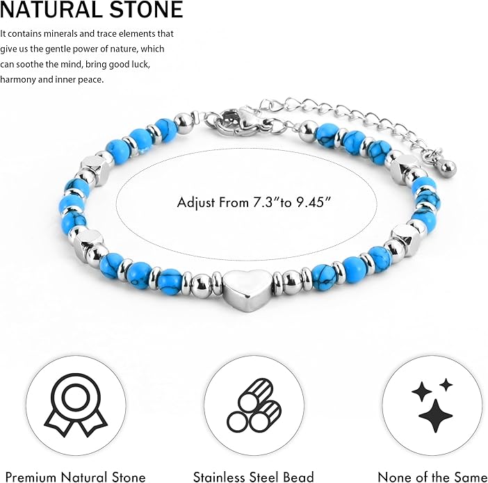 VIBILIA Cross Beaded Bracelets for Women, Inspirational Natural Heart Religious Bracelets for Women, Birthday Christian Gifts for Women on Thanksgiving Christmas Gifts