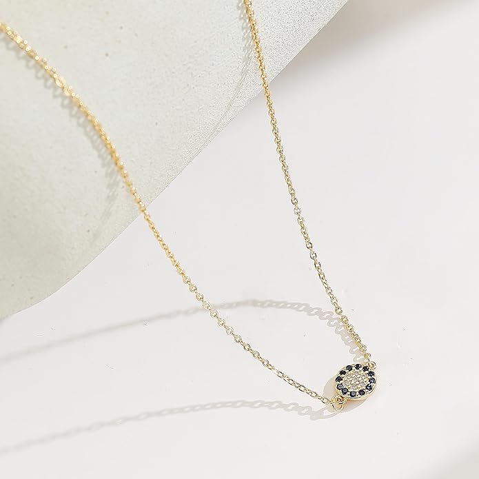 Collner 14K Gold Heart Pendant Necklace for Women Dainty Star Necklace Tiny Evil Eye Choker Necklace Boho Crescent Moon Necklace Minimalist Jewelry