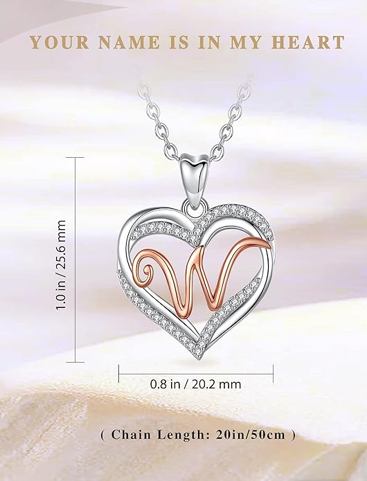 INFUSEU Unique Initial Necklaces for Women Girls Small Heart Letter Jewelry, Meaningful Personalized Gifts