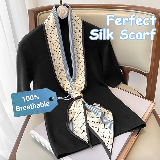 Dailyacc Hair Scarf for Women Fashion Silky Satin Headscarf Wrap Breathable Lightweight Neck Scarves For Handbag