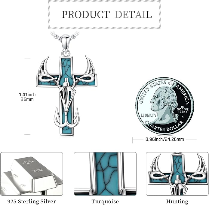 KoyeKei Cross Necklace for Men 925 Sterling Silver Celtic Cross Pendant Christian Jewelry Religious Christmas Gifts for Women