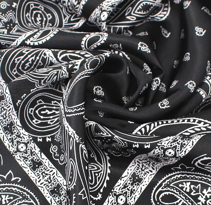 ANDANTINO 100% Mulberry Silk Square Scarf for Hair-25.6" X25.6'' Women Men Natural Silk Neckerchief Digital Printed Headscarf