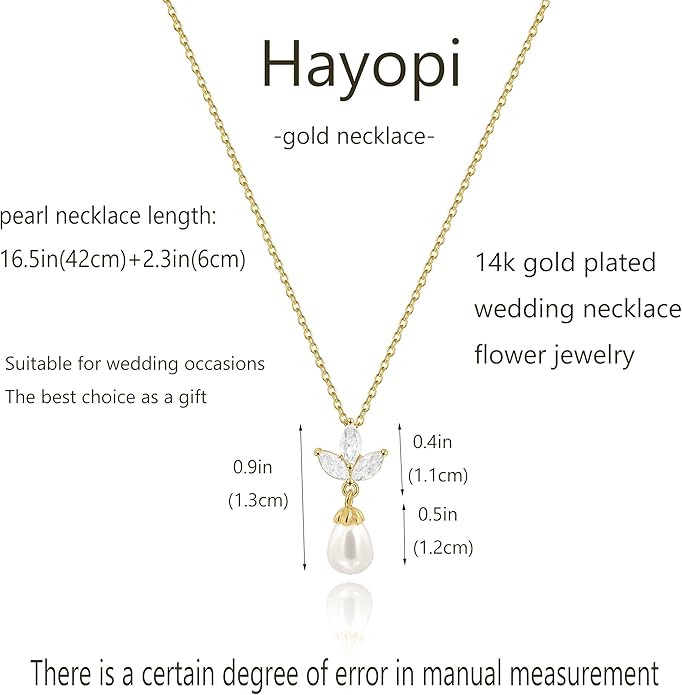 Pearl Necklaces for Women Trendy,14k Gold Plated Pearl Pendant Necklace Dainty Wedding Necklace Small Cute Gold Choker Necklace for Women Non Tarnish Gold Prom Jewelry Fashion Bridesmaids Gifts