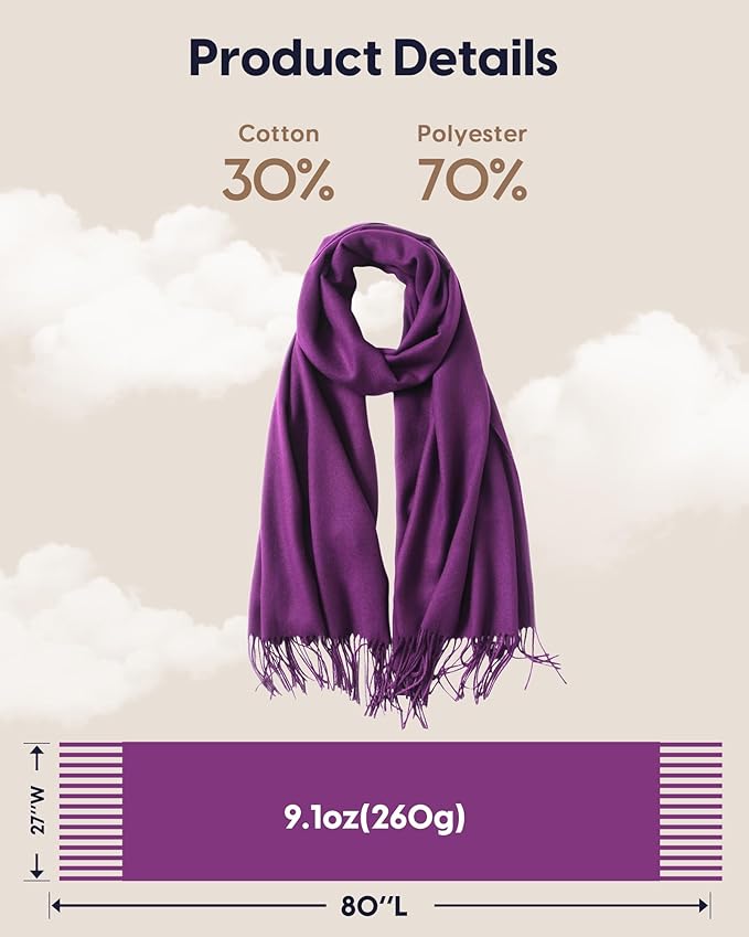maamgic Women's Winter Scarf Soft Warm Scarf for Women Cozy Shawl Wraps for Women Lightweight Pashmina Style Wrap