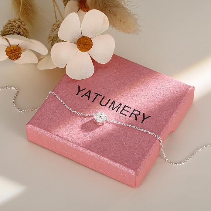 Cubic Zirconia Necklace, Dainty 14k Gold Plated Diamond Necklaces For Women Choker Necklace Simple Gold Plated CZ Jewelry Necklaces for Women Trendy Gifts