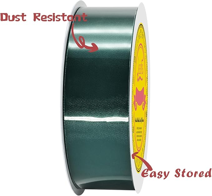 LEEQE Double Face Teal Satin Ribbon 1-1/2 inch X 50 Yards Polyester Teal Ribbon for Gift Wrapping Very Suitable for Weddings Party Hair Bow Invitation Decorations and More