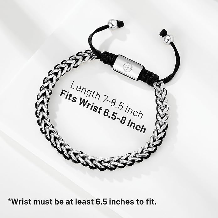 Gold-Plated Bracelets for Men 18K Gold Plated Franco Link Chain Stainless Steel Bracelet Adjustable Bracelet Mens Jewelry Birthday Gift