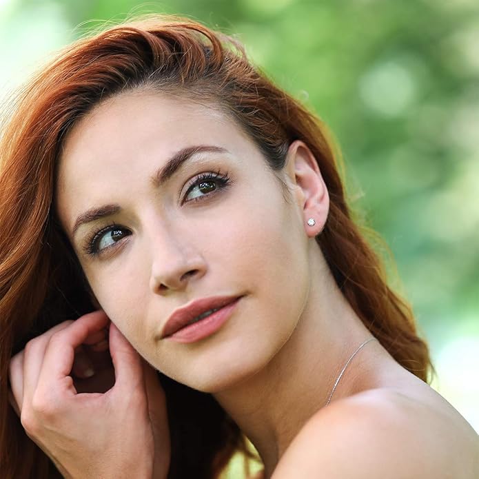 Gem Stone King 0.20 to 6 Cttw 14K Gold Lab Grown Diamond Stud Earrings | Gold Earrings For Women Men | E-F Color | VS1-VS2 Clarity