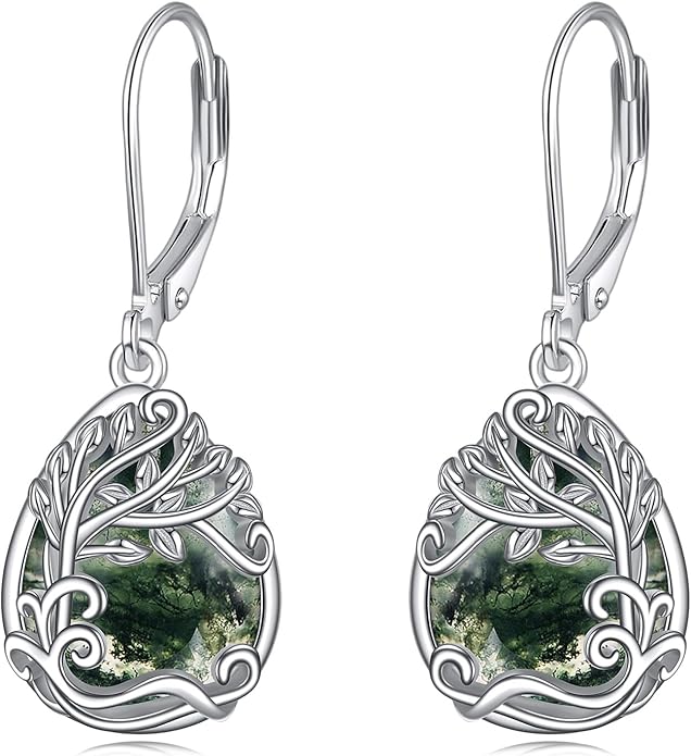 Moonstone Filigree Drop Dangle Teardrop Earrings 925 Sterling Silver Moonstone Leverback Earrings for Women Jewelry Gifts