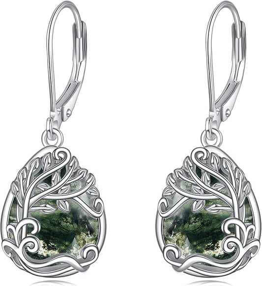 Moonstone Filigree Drop Dangle Teardrop Earrings 925 Sterling Silver Moonstone Leverback Earrings for Women Jewelry Gifts