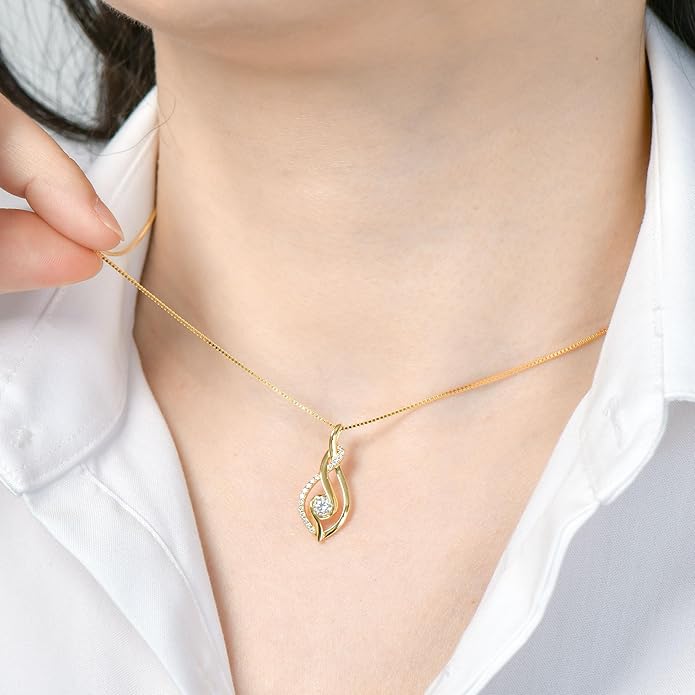 Moissanite Infinity Pendant Necklace for Women 925 Sterling Silver Love Necklace Birthday Dainty Infinity Knot Necklace Mom Wife Girlfriend Gift