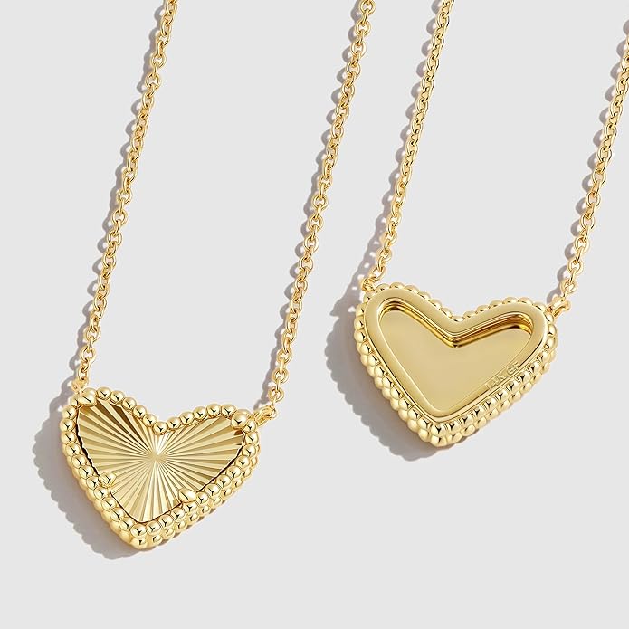 Heart Necklace for Women Dainty 14K Gold Filled Necklace Cute Heart Pendant Adjustable Chain Necklace Trendy Non Tarnish Gold Mother of Pearl Necklace for Wedding Christmas Valentines Day Gifts